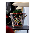 Кашпо из фарфора черная с цветочной росписью и бронзовой стрекозой Spring Garden варинант исполнения - 4 | Loft Concept в Ростове-на-Дону