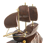 Часы настольные в виде парусника из натурального камня Обсидиан Sailboat Stone Clock варинант исполнения - 3 | Loft Concept в Ростове-на-Дону