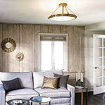 Потолочный светильник цвета латунь с плоским круглым плафоном Hinkley варинант исполнения - 2 | Loft Concept в Ростове-на-Дону