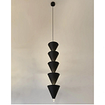 Подвесной светильник светодиодный в виде ряда черных металлических конусов  Herringbone варинант исполнения - 1 | Loft Concept в Ростове-на-Дону