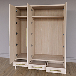 Большой Шкаф Primo Светлый дуб с 3 дверьми и 3 выдвижными ящиками варинант исполнения - 6 | Loft Concept в Ростове-на-Дону