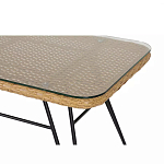 Журнальный столик с столешницей из ротанга и стекла Wicker Tabletop Under Glass варинант исполнения - 2 | Loft Concept в Ростове-на-Дону