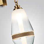 Бра со стеклянным плафоном конусообразной формы и декоративной вставкой из джута Tectona  варинант исполнения - 5 | Loft Concept в Ростове-на-Дону