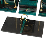 Настольный письменный набор из змеевика тёмно-зелёного цвета с декором в виде орла Successful Leader варинант исполнения - 4 | Loft Concept в Ростове-на-Дону