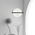 Светодиодный подвесной светильник круглой формы с металлическим черным каркасом Marble Glow варинант исполнения - 5 | Loft Concept в Ростове-на-Дону