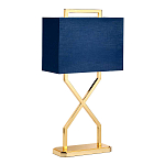 Настольная лампа с основанием из полированного золота и прямоугольным абажуром глубокого синего цвета Elstead Lighting варинант исполнения - 5 | Loft Concept в Ростове-на-Дону