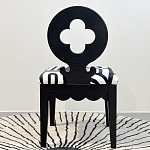 Дизайнерский стул с круглой деревянной спинкой Black and White Clover варинант исполнения - 3 | Loft Concept в Ростове-на-Дону