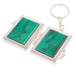Зеркало брелок складное двухстороннее из натурального камня Малахит Stone Mirrors варинант исполнения - 2 | Loft Concept в Ростове-на-Дону