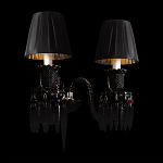 Бра с двумя черными абажурами и декоративными подвесками Lustre Reverie варинант исполнения - 3 | Loft Concept в Ростове-на-Дону