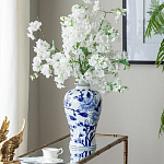 Ваза с бело-синей росписью и изображением цветов Blue & White Ornament варинант исполнения - 4 | Loft Concept в Ростове-на-Дону