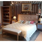 Кровать из массива бука с мягким изголовьем Tasteful Furniture варинант исполнения - 2 | Loft Concept в Ростове-на-Дону