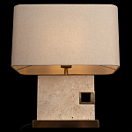 Настольная лампа с прямоугольным основанием из натурального камня c тканевым абажуром Lapis Tiburtinus варинант исполнения - 4 | Loft Concept в Ростове-на-Дону