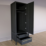 Узкий Шкаф Primo с 2 выдвижными ящиками Черный дуб варинант исполнения - 7 | Loft Concept в Ростове-на-Дону