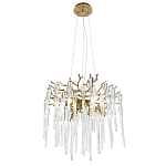 Люстра подвесная круглая в виде ветвей деревьев бронзового цвета с прозрачными подвесками-каплями Droplet Chandelier варинант исполнения - 1 | Loft Concept в Ростове-на-Дону