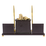 Настольный канцелярский набор из нефрита с декором в виде льва Golden Lion варинант исполнения - 3 | Loft Concept в Ростове-на-Дону