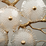 Потолочная люстра круглая ветвистыми бронзовыми элементами и стеклянными рифлеными дисками Textured Glass Chandelier варинант исполнения - 5 | Loft Concept в Ростове-на-Дону