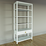 Стеллаж Elsa Dreams White со стеклянными полками и ящиком варинант исполнения - 1 | Loft Concept в Ростове-на-Дону