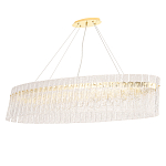 Люстра подвесная овальная с рельефными стеклянными панелями и золотым металлическим каркасом Textured Glass Chandelier варинант исполнения - 1 | Loft Concept в Ростове-на-Дону