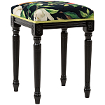 Банкетка из натурального бука черная с изображением птиц и цветов Blooming Birds2 варинант исполнения - 3 | Loft Concept в Ростове-на-Дону