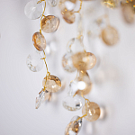 Бра золотого цвета с ветвями и прозрачными хрустальнымих подвесками Droplet Chandelier варинант исполнения - 5 | Loft Concept в Ростове-на-Дону