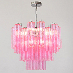 Элитная Люстра Textured Glass Pink Chandelier Ярко Розовое стекло варинант исполнения - 3 | Loft Concept в Ростове-на-Дону