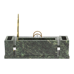 Настольный письменный набор из змеевика с подставкой под календарь и часами Successful Leader варинант исполнения - 3 | Loft Concept в Ростове-на-Дону