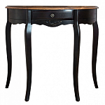 Консоль черная полукруглая из массива березы с ящиком и состаренным эффектом Vintage варинант исполнения - 1 | Loft Concept в Ростове-на-Дону