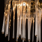 Люстра подвесная круглая в виде ветвей деревьев бронзового цвета с прозрачными подвесками-каплями Droplet Chandelier варинант исполнения - 6 | Loft Concept в Ростове-на-Дону