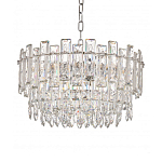 Круглая люстра с хрустальными подвесками на серебряном каркасе Gorgeous Crystal Light варинант исполнения - 10 | Loft Concept в Ростове-на-Дону