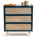 Комод с 3-мя ящиками из ротанга Blais Deep Blue Wicker Furniture варинант исполнения - 3 | Loft Concept в Ростове-на-Дону