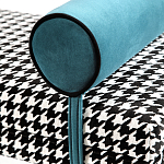 Банкетка Banquette PIED DE POULE с принтом гусиная лапка и синими подлокотниками  варинант исполнения - 3 | Loft Concept в Ростове-на-Дону