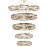 Многоярусная Люстра Elizabeth Золото Вертикальная композиция из пяти хрустальных светильников варинант исполнения - 1 | Loft Concept в Ростове-на-Дону