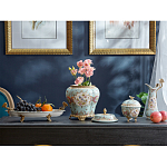 Кувшин с цветочным рисунком и бронзовой ручкой Blue Garden варинант исполнения - 4 | Loft Concept в Ростове-на-Дону