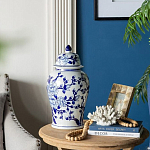 Ваза с крышкой и синим цветочным узором Blue & White Ornament  варинант исполнения - 8 | Loft Concept в Ростове-на-Дону