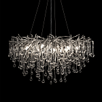 Люстра подвесная с прозрачными стеклянными подвесками в форме капель Диаметр 80 см Droplet Chandelier варинант исполнения - 6 | Loft Concept в Ростове-на-Дону