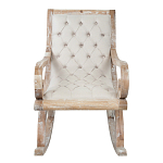 Кресло-качалка с мягкой обивкой из льна Ella Armchair beige варинант исполнения - 1 | Loft Concept в Ростове-на-Дону