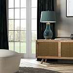 Настольная лампа с коническим дымчато-зелёным абажуром из искусственного шёлка Quintiesse варинант исполнения - 3 | Loft Concept в Ростове-на-Дону