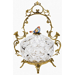 Конфетница с бронзовой ручкой и фарфоровой птичкой на крышке Eden Garden варинант исполнения - 1 | Loft Concept в Ростове-на-Дону