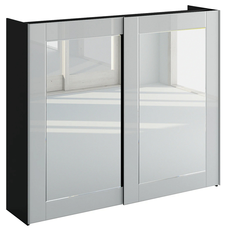 Шкаф-купе White Crystal Черный Белый Зеркало в Ростове-на-Дону | Loft Concept 