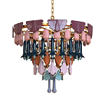 Люстра круглая с декором из разноцветных элементов в виде листьев Changing Seasons варинант исполнения - 10 | Loft Concept в Ростове-на-Дону