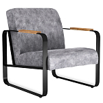 Кресло серый велюр с жесткими подлокотниками на полозьях Ashton варинант исполнения - 1 | Loft Concept в Ростове-на-Дону