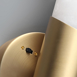 Бра с вытянутым цилиндрическим плафоном из белого алебастра на круглом основании Латунь Cryptocrystalline Stone варинант исполнения - 3 | Loft Concept в Ростове-на-Дону