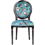 Стул из массива бука бирюзовый с изображением птиц и цветов Turquoise Chinoiserie Birds Garden Chair варинант исполнения - 1 | Loft Concept в Ростове-на-Дону