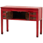 Деревянная консоль в китайском стиле с ящиками и дверцами красная Chinese Console Table варинант исполнения - 3 | Loft Concept в Ростове-на-Дону