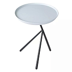 Столик приставной с круглой серой столешницей и черным основанием Round Stable Table варинант исполнения - 2 | Loft Concept в Ростове-на-Дону