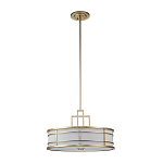 Подвесной светильник цвета латунь с белым матовым плафоном с геометрическим рисунком Feiss варинант исполнения - 2 | Loft Concept в Ростове-на-Дону