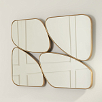 Зеркало в ассиметричной раме золотистого цвета Chaotic варинант исполнения - 3 | Loft Concept в Ростове-на-Дону
