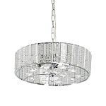 Люстра круглая на цепи цвета хром с прозрачными рельефными хрустальными пластинами Textured Glass Chandelier варинант исполнения - 1 | Loft Concept в Ростове-на-Дону