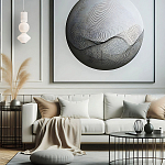 Подвесной светильник белого цвета с тремя геометрическими плафонами Alora Mood варинант исполнения - 7 | Loft Concept в Ростове-на-Дону