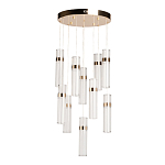 Люстра каскадная с прозрачными цилиндрическими плафонами Jenae Glass Tube Lighting варинант исполнения - 2 | Loft Concept в Ростове-на-Дону